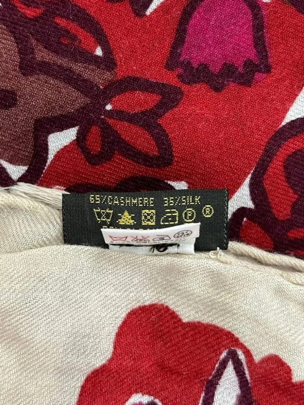 LOUIS VUITTON Bordeaux Pink Multi Unconfirmed Scarf Cashmere Silk